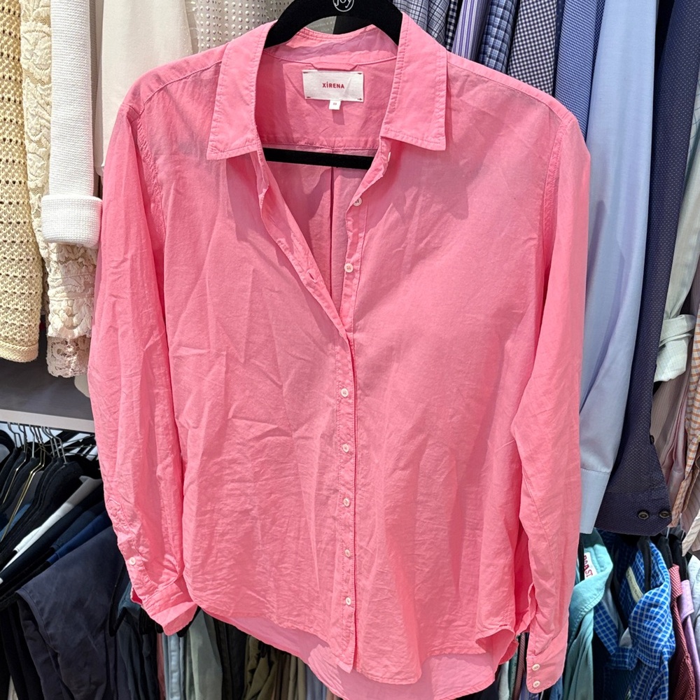 XiRENA Bright Pink Button-Down Shirt